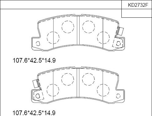 Asimco KD2732F - Гальмівні колодки, дискові гальма autocars.com.ua