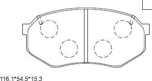 Asimco KD2743 - Тормозные колодки, дисковые, комплект avtokuzovplus.com.ua