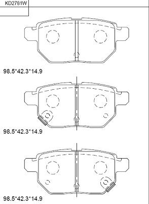 Asimco KD2781W - Гальмівні колодки, дискові гальма autocars.com.ua