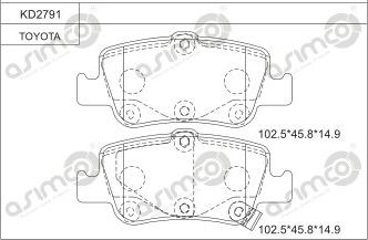 Asimco KD2791 - Гальмівні колодки, дискові гальма autocars.com.ua