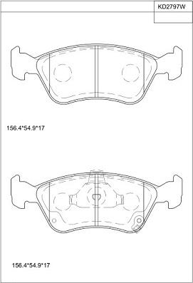 Asimco KD2797W - Гальмівні колодки, дискові гальма autocars.com.ua