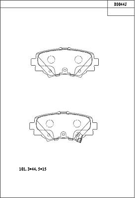 Asimco KD3044 - Гальмівні колодки, дискові гальма autocars.com.ua