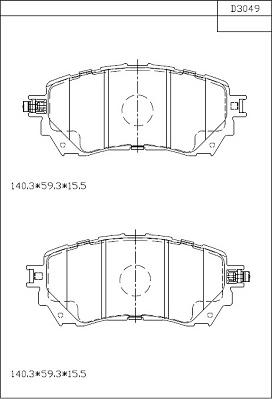 Asimco KD3049 - Гальмівні колодки, дискові гальма autocars.com.ua