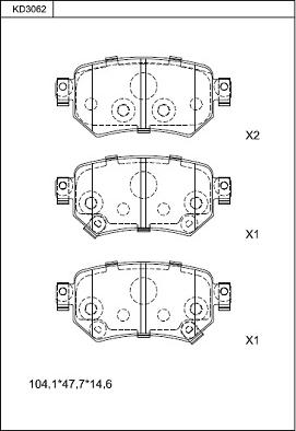 Asimco KD3062 - Гальмівні колодки, дискові гальма autocars.com.ua