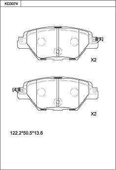 Asimco KD3074 - Гальмівні колодки, дискові гальма autocars.com.ua