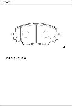 Asimco KD3083 - Гальмівні колодки, дискові гальма autocars.com.ua