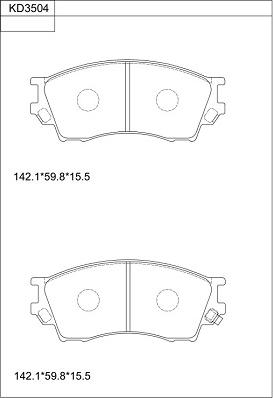 Asimco KD3504 - Гальмівні колодки, дискові гальма autocars.com.ua