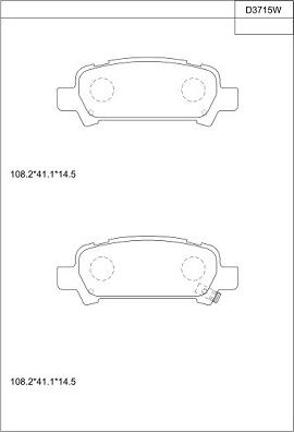 Asimco KD3715W - Гальмівні колодки, дискові гальма autocars.com.ua