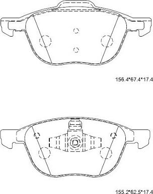 Asimco KD3726 - Тормозные колодки, дисковые, комплект avtokuzovplus.com.ua