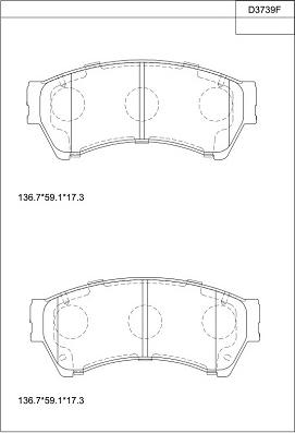 Asimco KD3739F - Тормозные колодки, дисковые, комплект autodnr.net