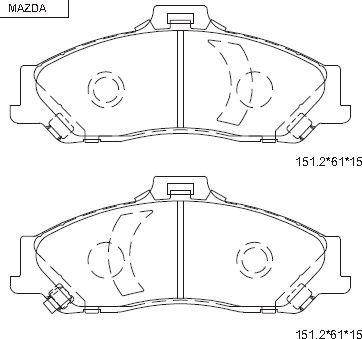 Asimco KD3750F - Гальмівні колодки, дискові гальма autocars.com.ua