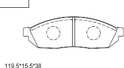 Asimco KD3767 - Тормозные колодки, дисковые, комплект avtokuzovplus.com.ua