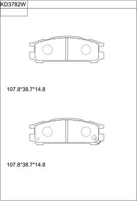 Asimco KD3782W - Гальмівні колодки, дискові гальма autocars.com.ua