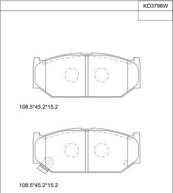 Asimco KD3796W - Гальмівні колодки, дискові гальма autocars.com.ua