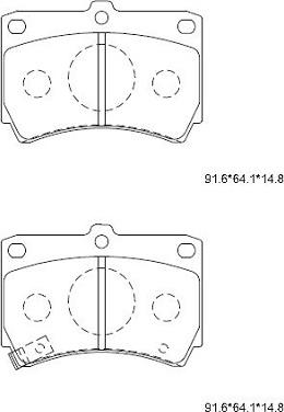 Asimco KD3797 - Тормозные колодки, дисковые, комплект avtokuzovplus.com.ua