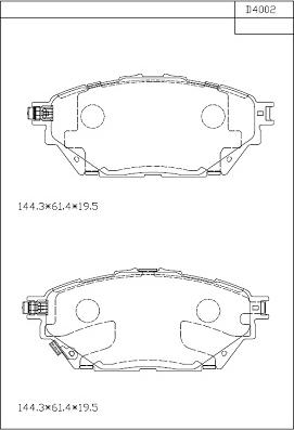 Asimco KD4002 - Тормозные колодки, дисковые, комплект avtokuzovplus.com.ua