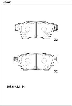 Asimco KD4045 - Тормозные колодки, дисковые, комплект autodnr.net