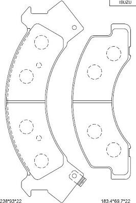 Asimco KD4401 - Тормозные колодки, дисковые, комплект avtokuzovplus.com.ua