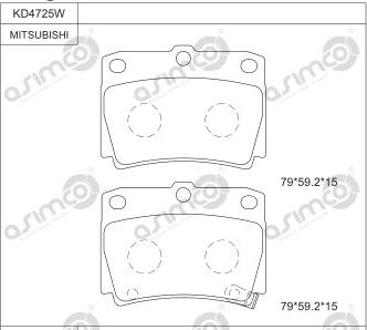 Asimco KD4725W - Гальмівні колодки, дискові гальма autocars.com.ua