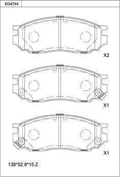 Asimco KD4744 - Тормозные колодки, дисковые, комплект autodnr.net