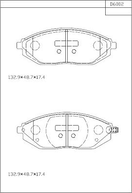 Asimco KD6002 - Гальмівні колодки, дискові гальма autocars.com.ua