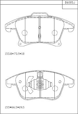 Asimco KD6005 - Гальмівні колодки, дискові гальма autocars.com.ua