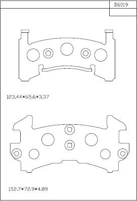 Asimco KD6019 - Гальмівні колодки, дискові гальма autocars.com.ua