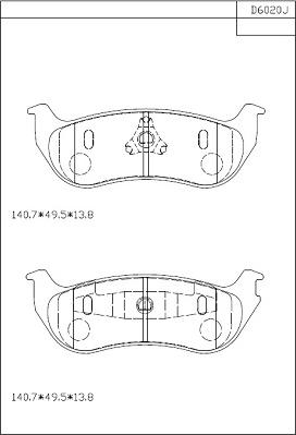 Asimco KD6020 - Тормозные колодки, дисковые, комплект avtokuzovplus.com.ua