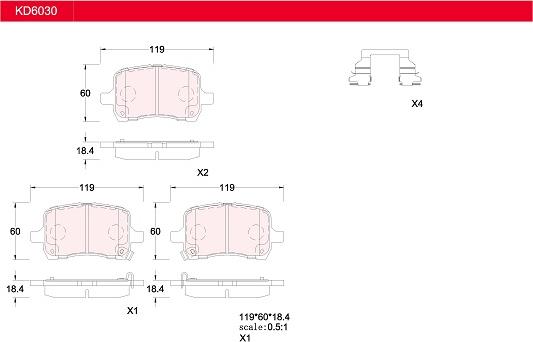 Asimco KD6030 - Гальмівні колодки, дискові гальма autocars.com.ua