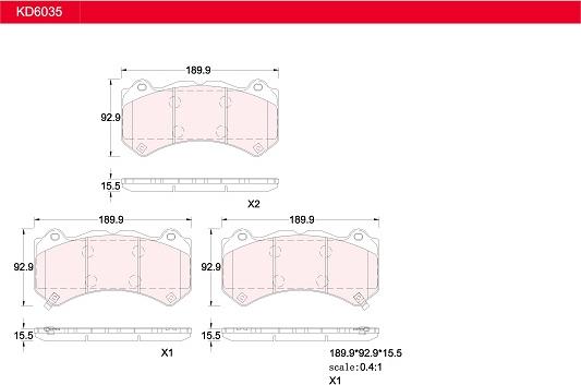 Asimco KD6035 - Гальмівні колодки, дискові гальма autocars.com.ua