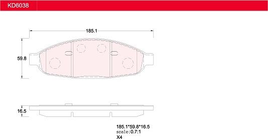 Asimco KD6038 - Гальмівні колодки, дискові гальма autocars.com.ua