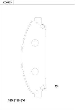 Asimco KD6103 - Тормозные колодки, дисковые, комплект autodnr.net