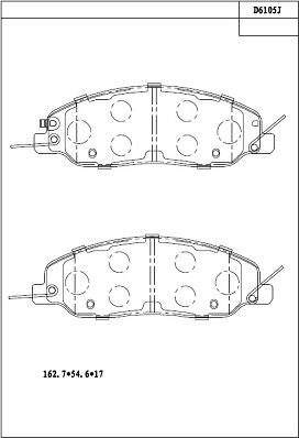 Asimco KD6105 - Тормозные колодки, дисковые, комплект autodnr.net