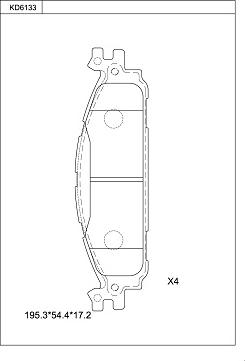 Asimco KD6133J - Тормозные колодки, дисковые, комплект avtokuzovplus.com.ua