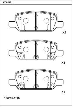 Asimco KD6242 - Гальмівні колодки, дискові гальма autocars.com.ua