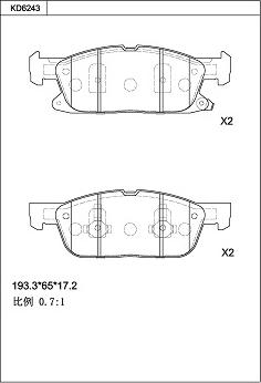 Asimco KD6243 - Гальмівні колодки, дискові гальма autocars.com.ua