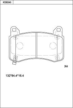 Asimco KD6245 - Тормозные колодки, дисковые, комплект avtokuzovplus.com.ua