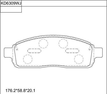 Asimco KD6309W - Тормозные колодки, дисковые, комплект avtokuzovplus.com.ua