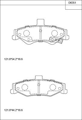 Asimco KD6351 - Гальмівні колодки, дискові гальма autocars.com.ua