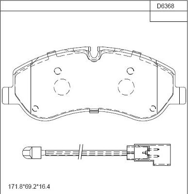 Asimco KD6368 - Тормозные колодки, дисковые, комплект avtokuzovplus.com.ua