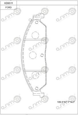 Asimco KD6511 - Тормозные колодки, дисковые, комплект avtokuzovplus.com.ua