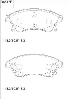 Asimco KD6517F - Гальмівні колодки, дискові гальма autocars.com.ua