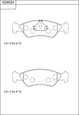 Asimco KD6524 - Гальмівні колодки, дискові гальма autocars.com.ua