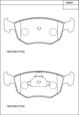 Asimco KD6541 - Тормозные колодки, дисковые, комплект avtokuzovplus.com.ua