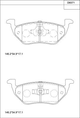 Asimco KD6571 - Гальмівні колодки, дискові гальма autocars.com.ua