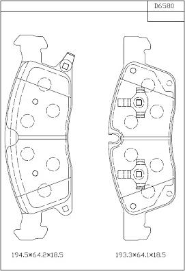 Asimco KD6580 - Гальмівні колодки, дискові гальма autocars.com.ua