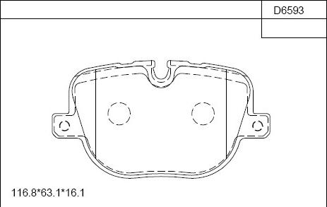 Asimco KD6593 - Тормозные колодки, дисковые, комплект avtokuzovplus.com.ua