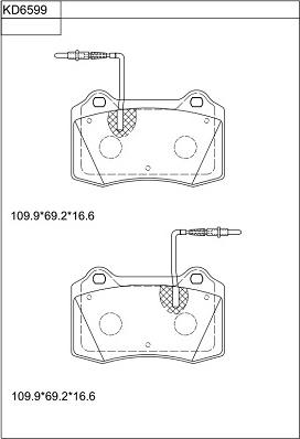 Asimco KD6599 - Гальмівні колодки, дискові гальма autocars.com.ua