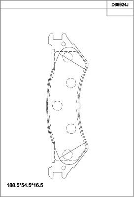 Asimco KD66924 - Тормозные колодки, дисковые, комплект avtokuzovplus.com.ua