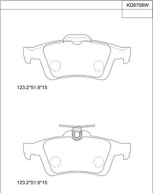 Asimco KD6708W - Гальмівні колодки, дискові гальма autocars.com.ua